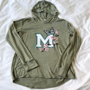Light hooded “M”  green shirt - H&M